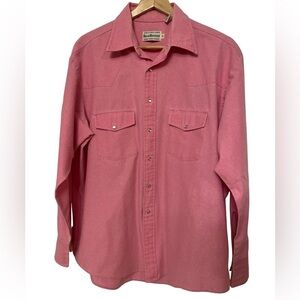 Vintage, Road Runner, Pink Western Long Sleeve with Pearl Snaps, Size XL